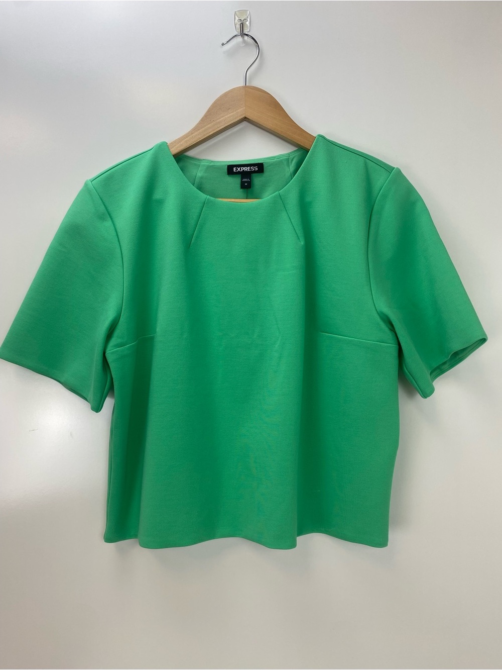 Express Women's Bright Green Short Sleeve Crop Top